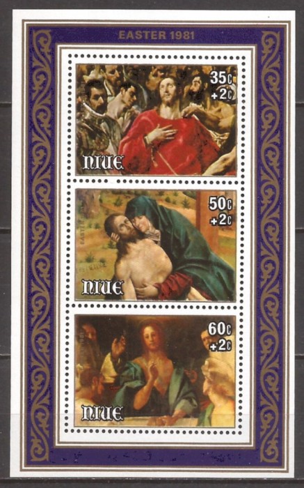 NIUE 1981 PICTURA PASTE ( bloc dantelat ) MNH