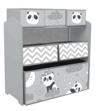ZONEKIZ Raft Mobil pentru Jucării, Comodă cu 6 Rafturi Detașabile din Material Textil, 63x30x66 cm, Gri | Aosom Romania