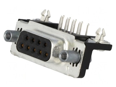Conector D-Sub 9 PIN Soclu Mamă 90&amp;deg; THT UNC 4-40 AMPLIMITE foto