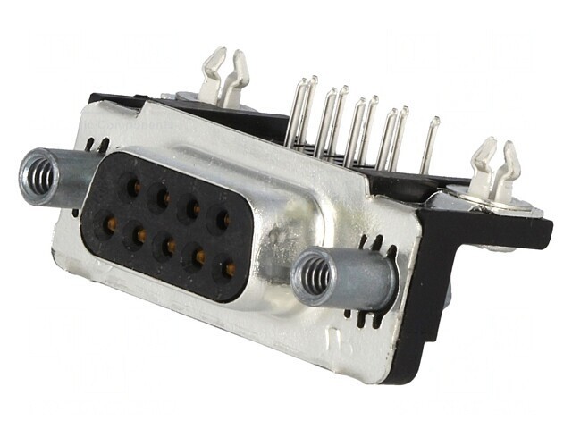 Conector D-Sub 9 PIN Soclu Mamă 90&deg; THT UNC 4-40 AMPLIMITE