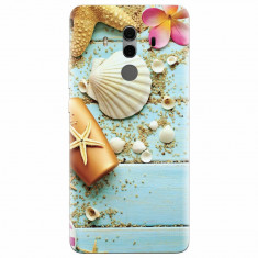 Husa silicon pentru Huawei Mate 10, Blue Wood Seashells Sea Star