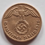 Germania Nazista 1 reichspfennig 1940 F/Stuttgart bronz RaR