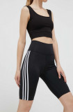 Adidas Originals pantaloni scurți Adicolor Classics High-Waisted Short Tights femei, culoarea negru, cu imprimeu, talie &icirc;naltă IB7414