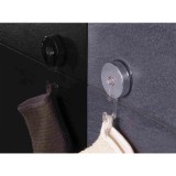 Cuier baie Davo Pro 12110100 cromat, montaj pe perete, cu ventuza, rotund, argintiu, 1 agatatoare