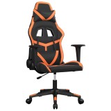 Scaun de jocuri, negru si oranj, piele ecologica