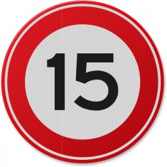 Semn din aluminiu de circulație 15 km foto