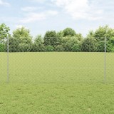 Posturi de gard vidaXL 10 buc Canale U 120 cm Oțel galvanizat, Gard hexagonal vidaXL 1.2x10 m Oțel galvanizat