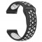 Curea silicon compatibila LG G Watch Urbane W150, telescoape Quick Release, 22mm, Negru/Alb