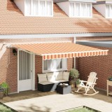 Marchiză retractabilă automată cu LED - Galben și portocaliu 400x300 cm