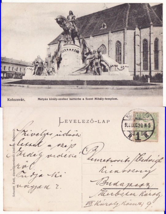 Cluj - Statuia lui Matei Corvin- rara