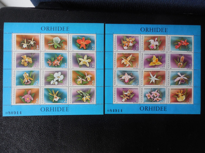 Romania-Orhidee-blocuri nestampilate
