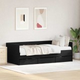 vidaXL Daybed cu headboard Stejar Negru 90 x 200 cm Lemn compozit 3333995