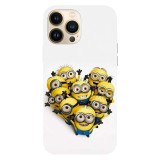 Husa compatibila cu Apple iPhone 11 Pro model Minions Hearth, Silicon, TPU, Viceversa, Transparent, Carcasa