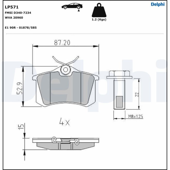 DELPHI LP571 set placute frana,frana disc