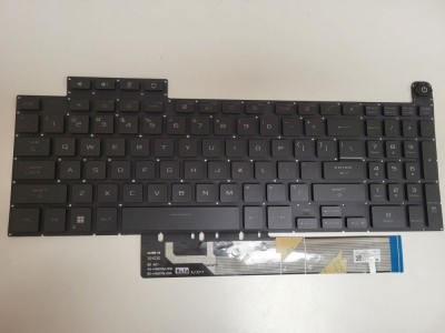 Tastatura Laptop Gaming, Asus, TUF F15 FX507ZC, FX507ZE, FX507ZM, FX507ZR, neagra, iluminata, layout US foto