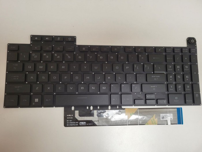 Tastatura Laptop Gaming, Asus, TUF F15 FX507ZC, FX507ZE, FX507ZM, FX507ZR, neagra, iluminata, layout US