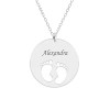 My kid - Colier personalizat banut cu nume si talpite din argint 925