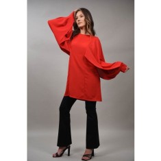 BLUZA CU MANECA LUNGA CUT OUT CELLESE Rosu M-L