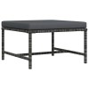 Taburet modular cu perna, gri, poliratan
