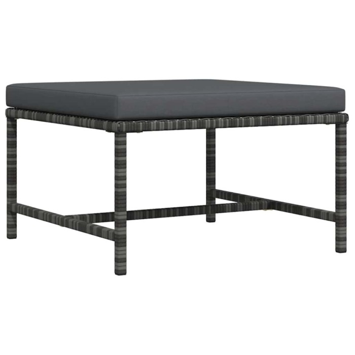Taburet modular cu perna, gri, poliratan