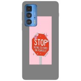 Husa compatibila cu Motorola Edge 20 Lite model stop being so hard on yourself, Silicon, TPU, Viceversa, Transparent, Carcasa