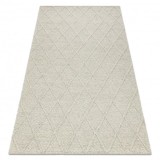 Covor din l&acirc;nă TAHAR 99001C bej - buclă ȚESUTĂ M&Acirc;NĂ, Romburi, boho, 200x290 cm