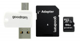 Cumpara ieftin Card de memorie GoodRam All In One microSDHC, 64GB, Class 10 + adaptor SD + card reader USB
