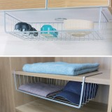 Cos Organizator Metalic Suspendabil Alb 50x25.5x13.5cm, Raft Depozitare Bucatarie, Baie, Dulap, Sarcina Max 12kg