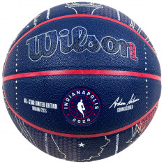 Mingi de baschet Wilson NBA All-Star 2024 Indianapolis Collector Ball WZ2015601XB albastru marin