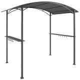 Outsunny Gazebo pentru Grătar 2.5x1.5 m, Pergolă pentru Grătar cu 2 Rafturi Laterale și C&acirc;rlige, Cadru din Oțel și Acoperiș din Poliester pentru Grădi