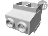 Regletă de conexiuni PCB 90&deg; 15mm 2 piste 135A