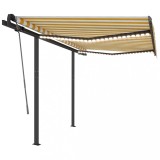 Cumpara ieftin Copertina retractabila manual cu LED, galben/alb, 3,5x2,5 m