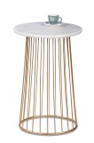 Masuta marmura alba fier auriu 40 x 59 cm