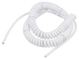 Cablu spiralat neecranat PUR alb 0,5m 2m