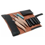Cumpara ieftin Set de sculptura in lemn BeaverCraft S15X, 5 piese, plus husa din piele