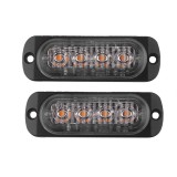 Set 2 Lampi Auto Avertizare 4 LED 12W, Universal 10-30V, Portocalii, Aliaj Aluminiu, IP67, Montaj Facil, Durata 30000h, AUTO1958