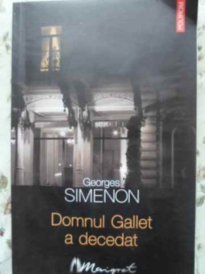 DOMNUL GALLET A DECEDAT-GEORGES SIMENON-272004 foto