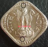 Moneda 5 PAISE - INDIA, anul 1968 *cod 5348 = ERORI MATRITA REVERS, Asia, Aluminiu