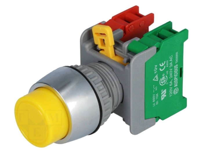 Comutator apăsare 22mm NC/NO