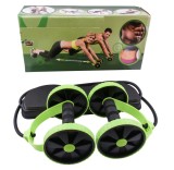 Aparat Fitness Multifunctional pentru Abdomene si Tonifiere EMC ONSHOP&reg;, Roata Dubla cu Benzi Elastice de Rezistenta, Unisex