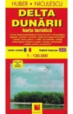 Harta Turistica Delta Dunarii Rezervatie Biosfera Brate Dunare Canale Lacuri Cetati Monumente Hoteluri Campinguri Sosele Porturi Aeroporturi