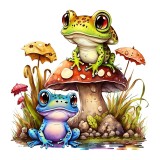 Sticker decorativ cu Broscute, Multicolor, 60 cm, 1200STK-1
