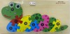 Puzzle Incastru Lemn Sarpe 10 Piese, Joc Educativ Copii 3+ Ani, Abilitati Motrice, Multicolor