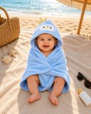Prosop cu Glugă pentru Copii și Bebeluși Albastru &ndash; Model Pinguin - Moale și