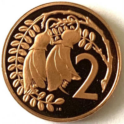 NOUA ZEELANDA 2 CENTS 1978 PROOF,( Flori Kowhai),KM#32.1 foto