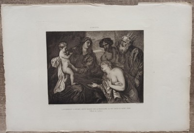 Adoratia Pruncului Iisus, A. van Dyck// gravura A. Quantin foto