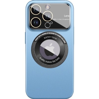 Husa protectie magsafe kathy tech, flippy, pentru apple iphone 14 plus, dublu cerc, albastru deschis foto