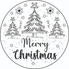 Sticker decorativ, Merry Christmas , Negru, 60 cm, 4915ST foto