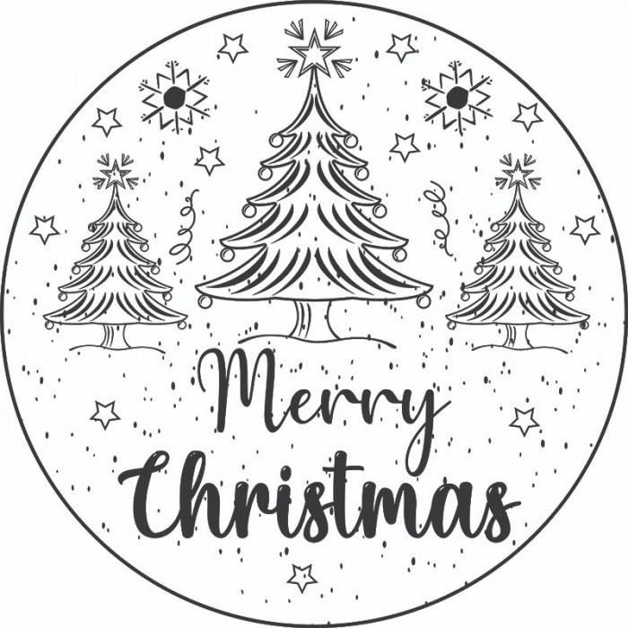 Sticker decorativ, Merry Christmas , Negru, 60 cm, 4915ST
