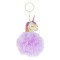 Breloc Unicorn, Pompon Lila, Coamă Multicoloră, 10cm